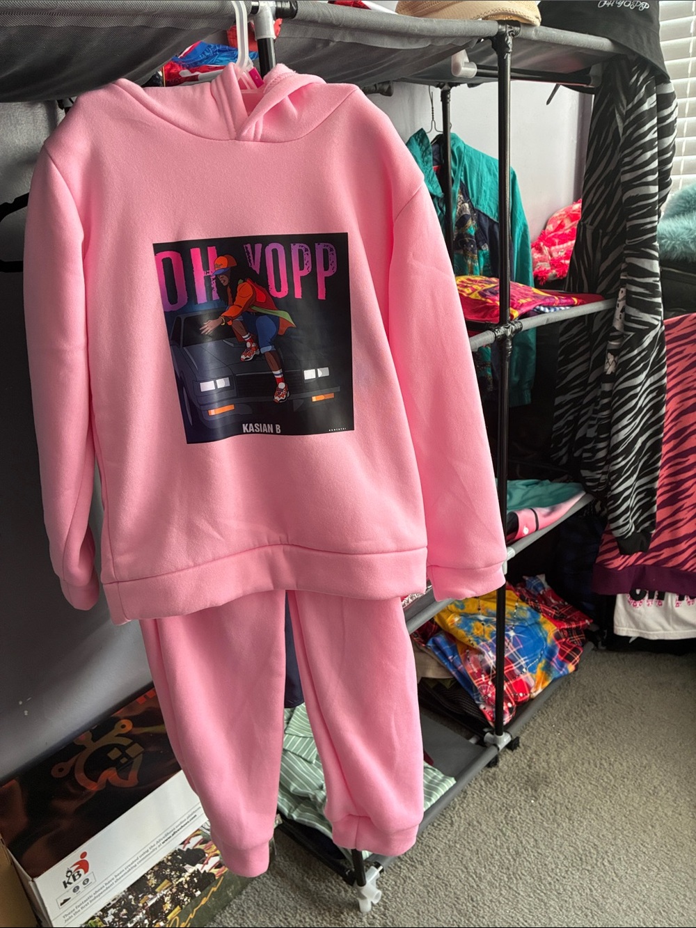 Children's Pink Hoodie & Jogger Set - size 8